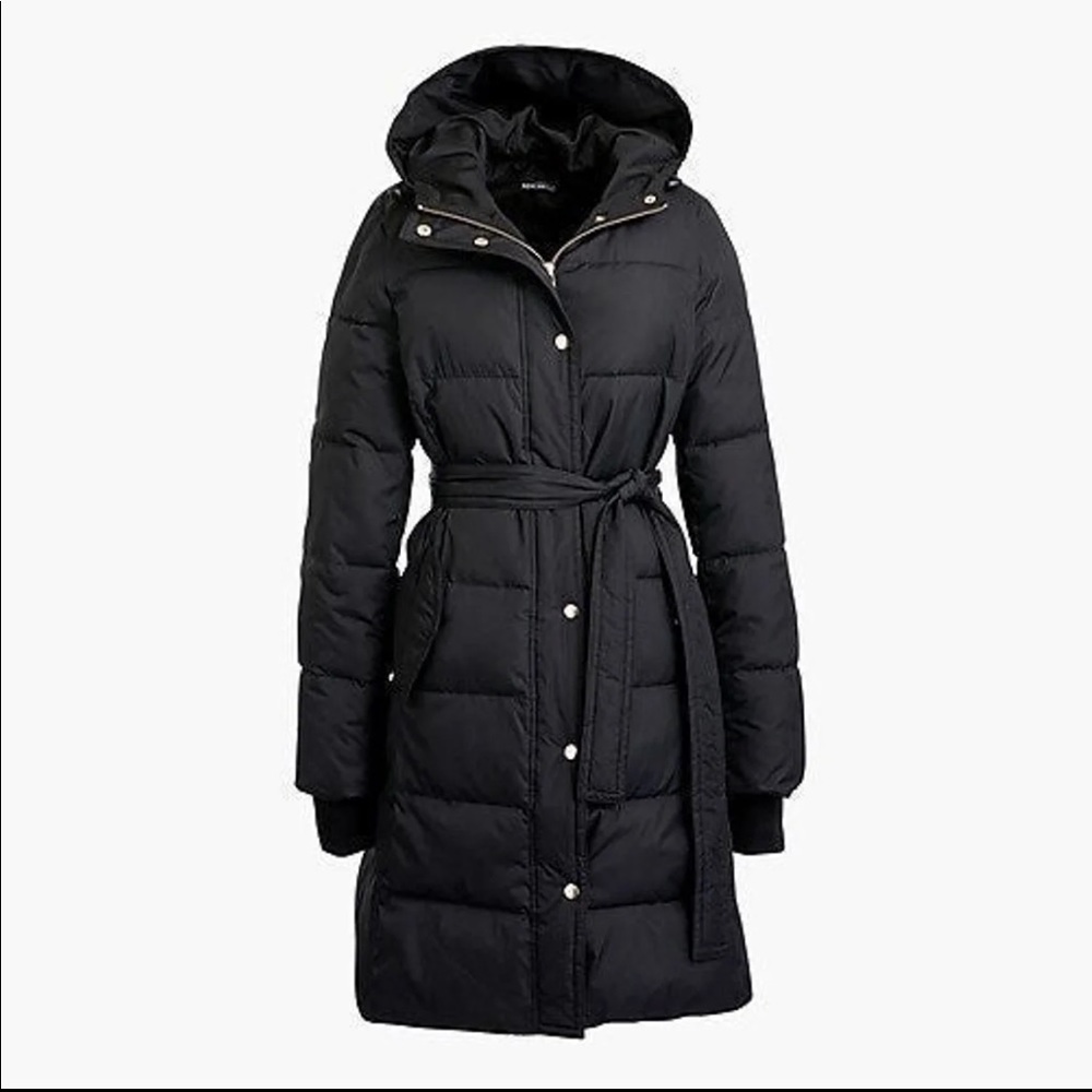 J. Crew Tie Puffer Coat